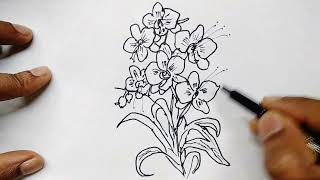 Easy Flower Drawing Tutorial for Beginners  Step by Step Instructions drawing flowers flowerart [upl. by Oflunra]