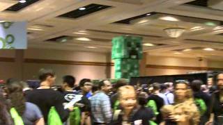 Minecon 2011 Day 1  Exhibit Hall Costumes Fans [upl. by Hillery]