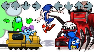 Mini Crewmate Sonic Sky and Pibby Kills ChooChoo Charles  Among Us Animation [upl. by Eserehs]