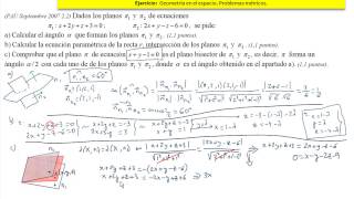 Geometría espacio 2 bat ccnn2 12 PAU sept 0722 José Jaime Mas [upl. by Lonyer]