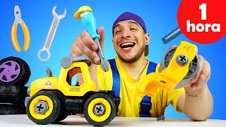 Coches de juguete Vídeos para chicos Juegos de tunear y reparar coches El tractor Johnny [upl. by Waldman41]