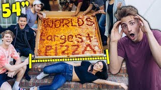 Ordered WORLDS LARGEST PIZZA 4ft Pizza Challenge [upl. by Jecoa174]