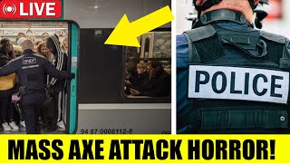 🚨 MASS Axe Attack TERRORIZES Train Commuters In France [upl. by Nylecsoj]