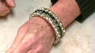 Soldered Rhinestone Chain Bangle Bracelet [upl. by Perle]