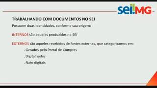 SEPLAGMG Capacitação SEI Processo de Compras [upl. by Ennalorac]