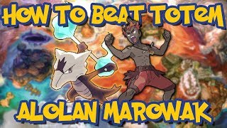 HOW TO BEAT TOTEM ALOLAN MAROWAK  Pokemon UltraSun amp UltraMoon [upl. by Zicarelli751]