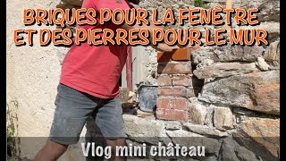 Début dencadrement de fenêtre en briques et quelques pierres  Le retour VLOG S1EP75 [upl. by Ongun94]