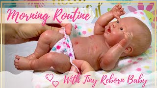 Tiny Reborn Baby Posy Morning Routine  Role Play  Tiny Reborn Doll Accessories [upl. by Poore739]