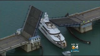 Cameras Capture Drawbridge Crashing Down On Yacht [upl. by Irrak]