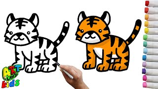 How to Draw a Tiger for Kids [upl. by Sunda]