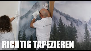 Nahtlose Tapete im Großformat richtig tapezieren wasserabweisend  kreativtobi [upl. by Dun490]