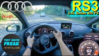 2020 Audi RS3 Sedan Quattro 400 PS  Country Road POV Drive with Fuel Consumption [upl. by Eckmann149]