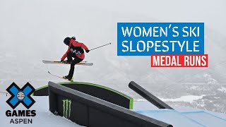 MEDAL RUNS Jeep Women’s Ski Slopestyle  X Games Aspen 2021 [upl. by Ahseinek]