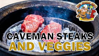 Caveman Steaks and Veggies  Grilled over Binchotan Charcoal [upl. by Yttam2]