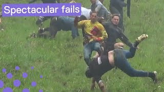 Gloucestershire Cheese Rolling  Worst Falls 2018 [upl. by Nibuz45]