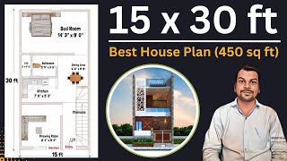 15 x 30 House Plan  15x30 House Design  15x30 Ghar ka Naksha  East Facing House Plan [upl. by Kotz]