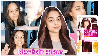 New raspberry Hair at HOME ❤️ Loreal casting cream gloss raspberry review with live demo  Kajol [upl. by Iver188]