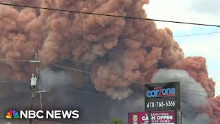 Chemical plant fire forces evacuations near Atlanta [upl. by Erdnassac]