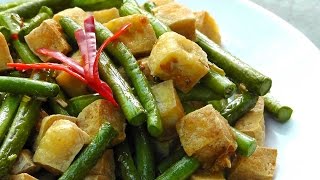 Vegan Vegetarisches Vietnamesisches Rezept Zitronengras Tofu mit grünen Bohnen [upl. by Aklam]