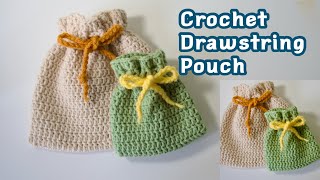 Crochet drawstring pouch tutorial [upl. by Florie]