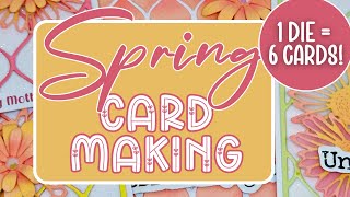 SPRING 2024 CARD MAKING TUTORIAL  6 handmade cards using FLOWER DIES amp BACKGROUND DIE  Inlovearts [upl. by Yrreiht16]