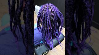 Crochet Hook Maintenance on Purple Dreadlocks dreads dreadslocks dreadslife locs [upl. by Eletnahs389]