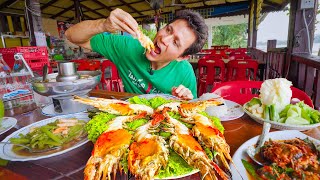 Thailand Seafood  GIANT RIVER PRAWNS 🦐 Best Thai Food in Ayutthaya [upl. by Doownelg]