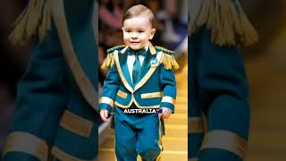 Babies parade in elegant suits from each country show cute babyclothes baby cutebaby princess [upl. by Rebmyk832]