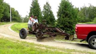 Grading a driveway with vintage mechanical grader [upl. by Billy]