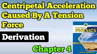 Centripetal acceleration caused by tension force class 11 new physics book  derivations chapter 4 [upl. by Ahsasal]