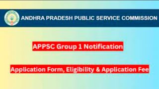 APPSC GROUP 1 NOTIFICATION DETAILS 2024 Last date 21012024 [upl. by Ynohta]