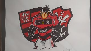 DESENHO DO MASCOTE DO FLAMENGOCLUBE DE REGATAS DO FLAMENGO 🔴⚫ [upl. by Hallock687]