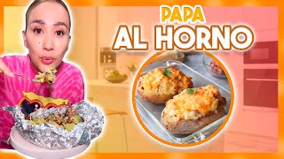 DELICIOSA PAPA AL HORNO CON CARNE 😍 [upl. by Anivel]