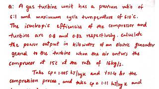 Problem 1 on Gas Turbines Thermal Engineering Thermodynamics [upl. by Ahcsas]