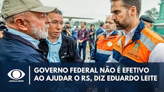 Falta efetividade do governo federal em ações voltadas para o RS diz Eduardo Leite  Canal Livre [upl. by Nazay914]