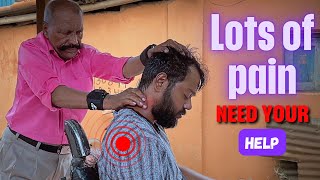 Baba Need Your Help to Cure My Neck Pain  Pain Killer Head Massage by Baba Barber [upl. by Eural618]