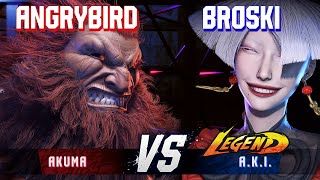 SF6 ▰ ANGRYBIRD Akuma vs BROSKI AKI ▰ High Level Gameplay [upl. by Ranie]