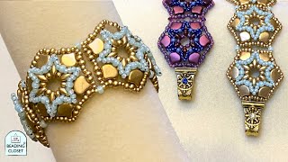 Beaded Bracelet Tutorial STAND OUT STARS a Ginko Bead Pattern [upl. by Esilanna414]