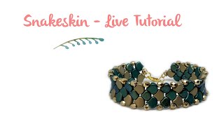 Snake Skin Bracelets with Ginko Beads  Live tutorial with Juliet [upl. by Kieran]