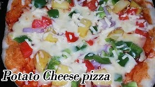 home made Potato Chesse Pizza recipe tawa pizza recipe [upl. by Lucille]