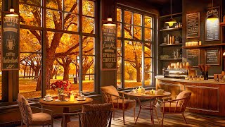 Cozy Fall Coffee Shop Ambience  Smooth Piano Jazz Music ☕ Relaxing Jazz Instrumental to Work Study [upl. by Shirley]