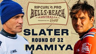 Kelly Slater vs Barron Mamiya  Rip Curl Pro Bells Beach presented by Bonsoy 2024  Round of 32 [upl. by Jemie864]