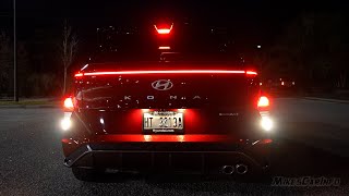 👉AT NIGHT 2024 Hyundai KONA N Line  Interior Exterior Lights amp Night Drive [upl. by Barbee600]