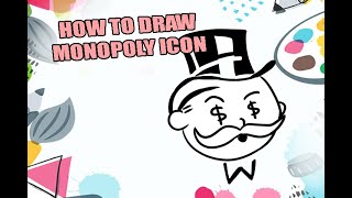 HOW TO DRAW MONOPOLY MAN  MONOPOLY LOGO DRAWING  EASY DRAWING TUTORIAL STEP BY STEP shorts [upl. by Konstantine]