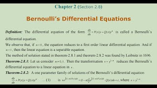 Bernoullis Differential Equations [upl. by Ronna]