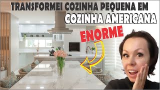 REFORMA DE COZINHA PEQUENA CONJUGADA COM SALA JANA FAÉDO [upl. by Luna]