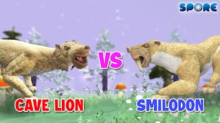 Cave Lion vs Smilodon  Big Cat Faceoff S1E6  SPORE [upl. by Rede]