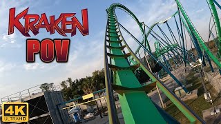 Kraken POV Front Row 4K 60FPS SeaWorld Orlando BampM Floorless Coaster  NonCopyright [upl. by Langer]