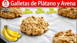 GALLETAS DE PLATANO Y AVENA  Vicky Receta Facil [upl. by Lais379]