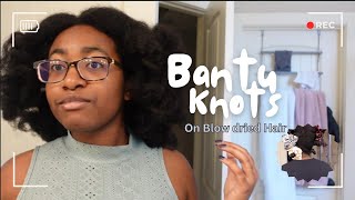 Bantu Knots On Blow Dried Hair  Hair Care Series [upl. by Enram333]